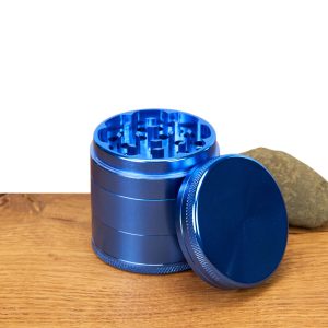 Aluminium Grinder 5-tlg. m. Grob- und Feinsieb blau Ø50mm