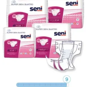 Inkontinenzhosen Super Seni Quatro Large, Hüfte 100-150 cm (1 Karton: 6 x 10 Stück)