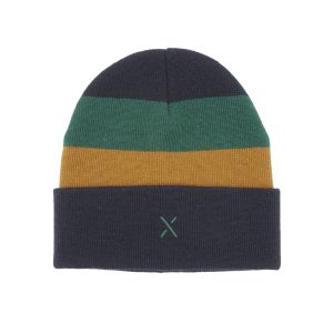 Beanie Blockstreifen (navy / forest)