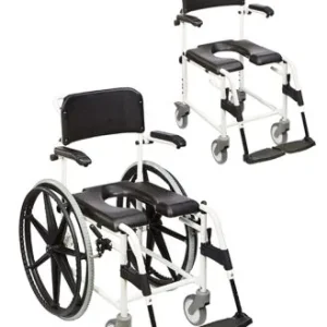 Dusch-Toilettenstuhl Levina 400-2 24 Räder, weiß-schwarz