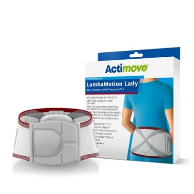 Rückenorthese Actimove LumbaMotion Lady, bordeaux-weiß-grau – Bild 2