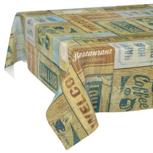 Wachstischdecke Wachstuch Tischdecke Wachstuch Meterware Tischdecke abwaschbar Gartentischdecke Holz Industry