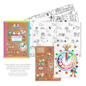 ABC Champions „Lern- & Ausmalspaß“ inkl. Lernuhr und Sticker