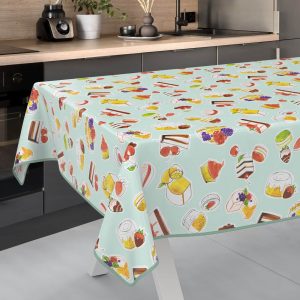 Wachstuch Tischdecke abwaschbar Wachstischdecke Meterware Nachtisch Mint Outdoor Tischdecke Gartentischdecke