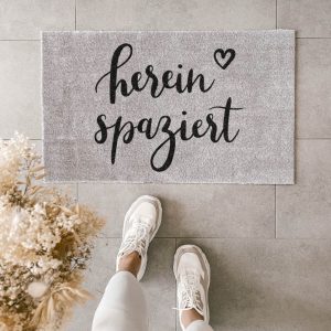 Fußmatte „Hereinspaziert“ (waschbar)