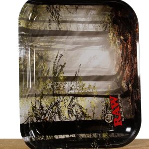 RAW Smokey Forest Metal Rolling Tray large