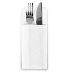 Airlaid Bestecktaschen, 32 x 40 cm, weiß, 1/8-Falz, 1.250