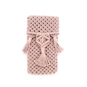 Handgemachte Makramee-Handytasche “Taupe”