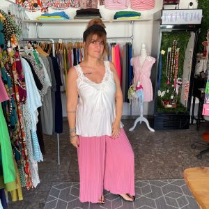 Plissee Hose – Dunkel Rosa