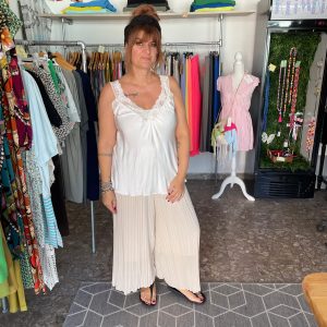 Plissee Hose – Beige