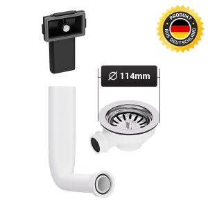 Siebkorbventil 114mm mit Überlauf für Spüle
