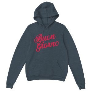 Hoodie “Buon Giorno” – Dunkelblau/Rot – Div. Größen